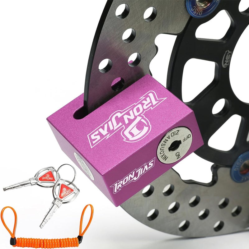 Grapelet Motorcycle Disc Lock Anti-Theft Wheel Brake Lock Waterproof Alloy with Reminder Cable and 2 Keys, Alarm-Free for Motorbike, E-Scooter, Mountain Bike - Image 1